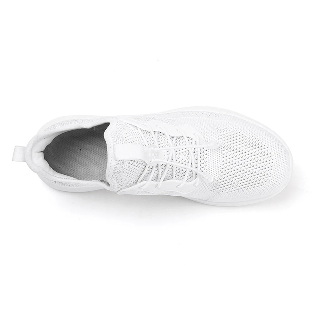 Men's WQT Flyknit Elastic Slip-On Sneakers – Lightweight Breathable Mesh Running Style Shoes with EVA Sole
