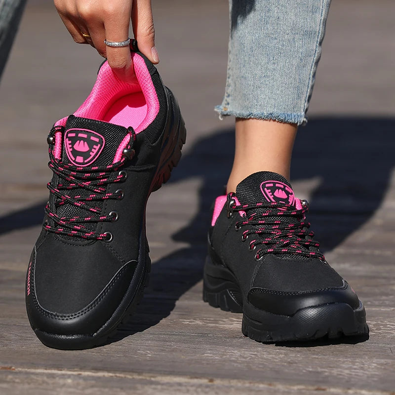 Women's Outdoor Trail Hiking Sneakers by ZUUBAN – Non-Slip Lace-Up Walking Shoes with EVA Comfort Insole.