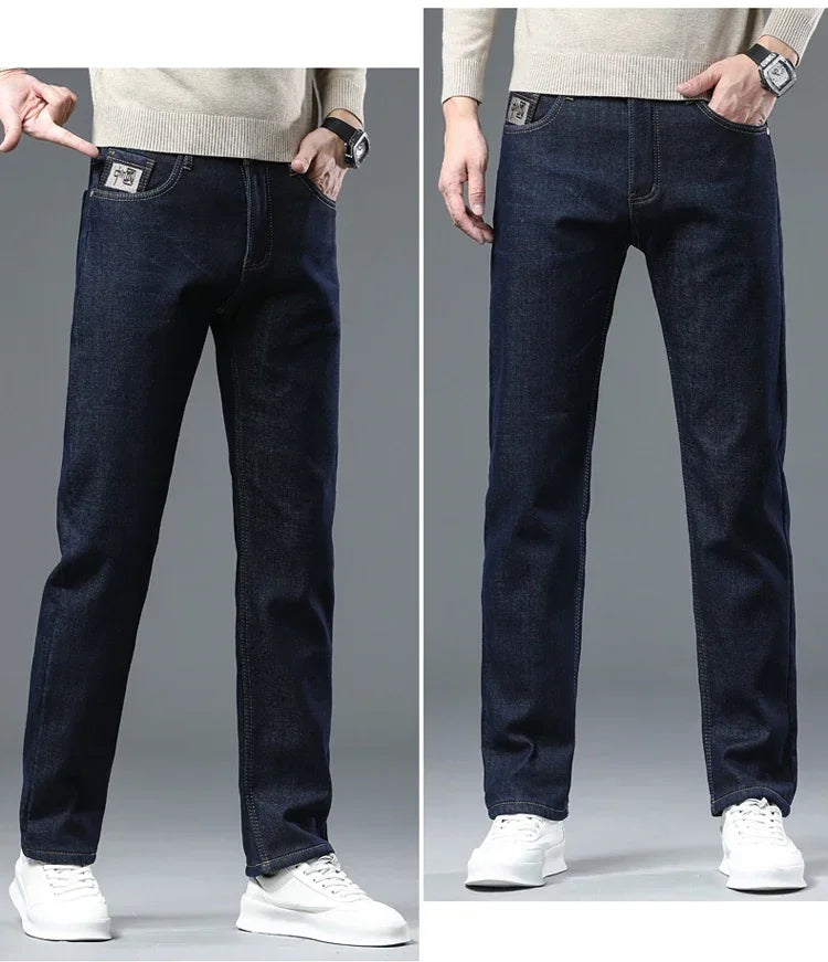 Men's 2023 Winter Fleece Jeans: Warm, Stylish & Versatile.