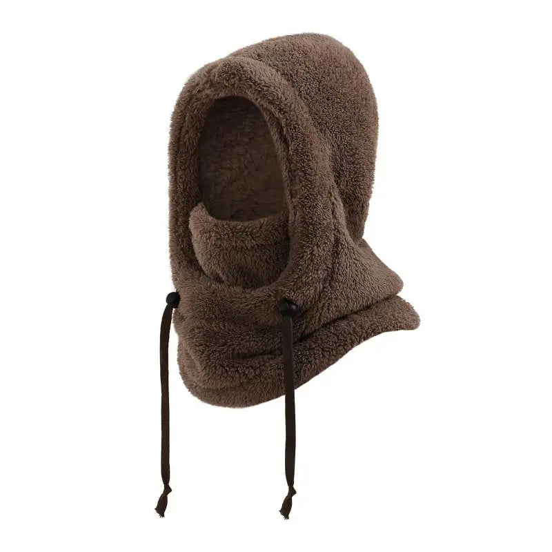 Girls Plush Balaclava Hat Scarf - Windproof Warm Ear Protection Neck Cover