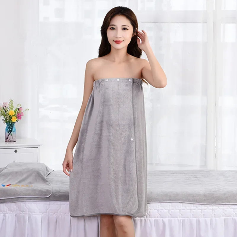 Women's Luxury Wearable Bath Towel Wrap - Quick-Dry Microfiber Spa Skirt