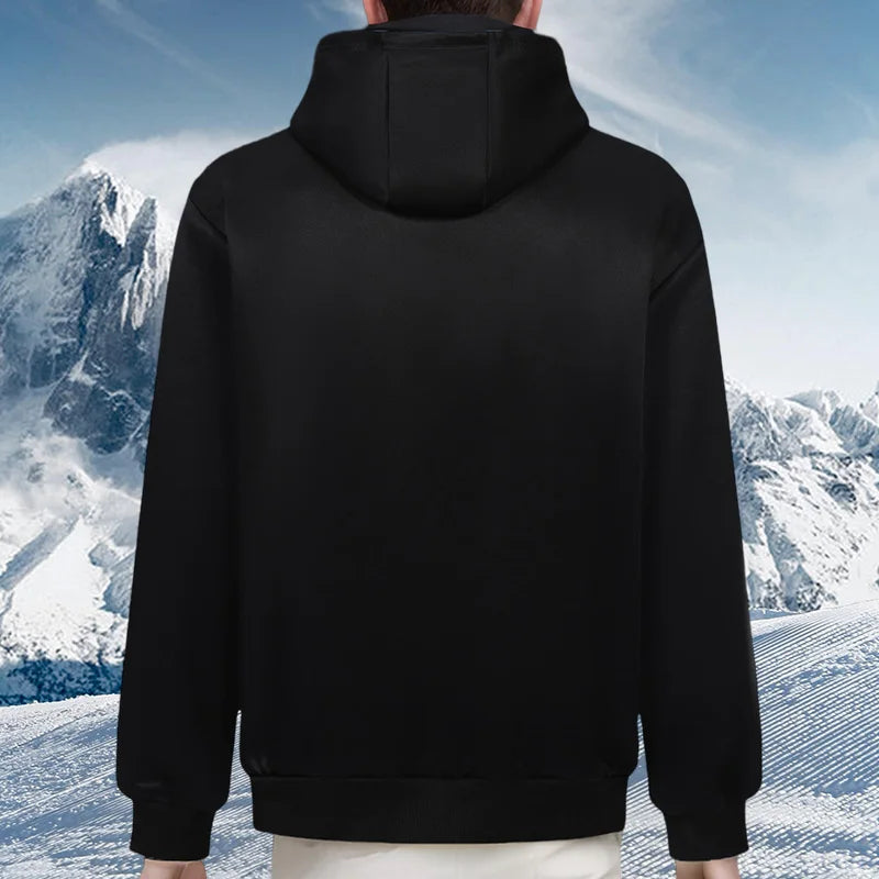 Men's Heavyweight Sherpa Fleece Lined Windproof Hoodie Jacket - Ultimate Winter Warmth & Style.