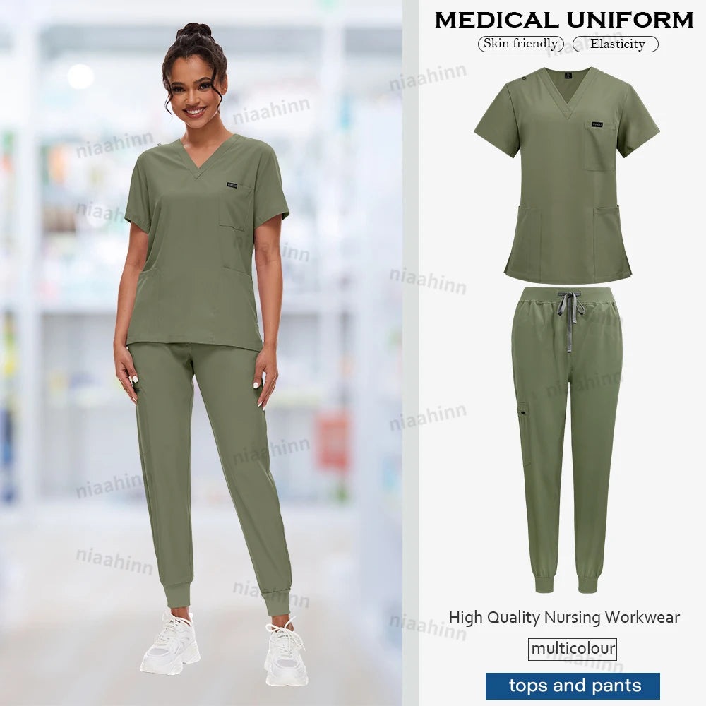 Unisex Classic V-Neck Jogger Scrub Set – Stylish & Stretchy