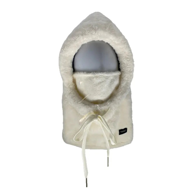 Unisex Sherpa Fleece Balaclava - Adjustable Windproof Winter Hood Face Cover | Polyester & Elastane Ski Mask