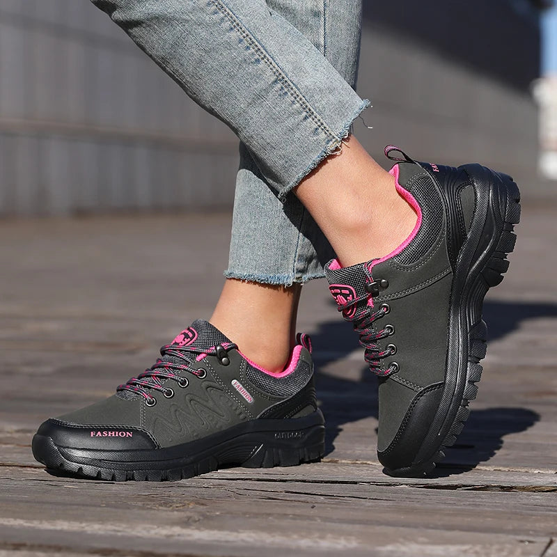 Women's Outdoor Trail Hiking Sneakers by ZUUBAN – Non-Slip Lace-Up Walking Shoes with EVA Comfort Insole.
