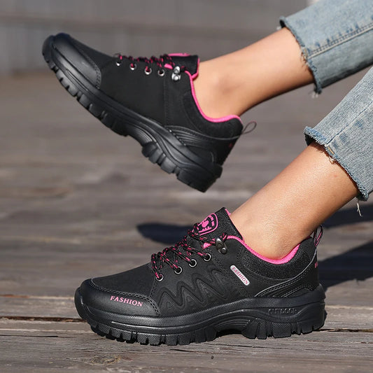 Women's Outdoor Trail Hiking Sneakers by ZUUBAN – Non-Slip Lace-Up Walking Shoes with EVA Comfort Insole.
