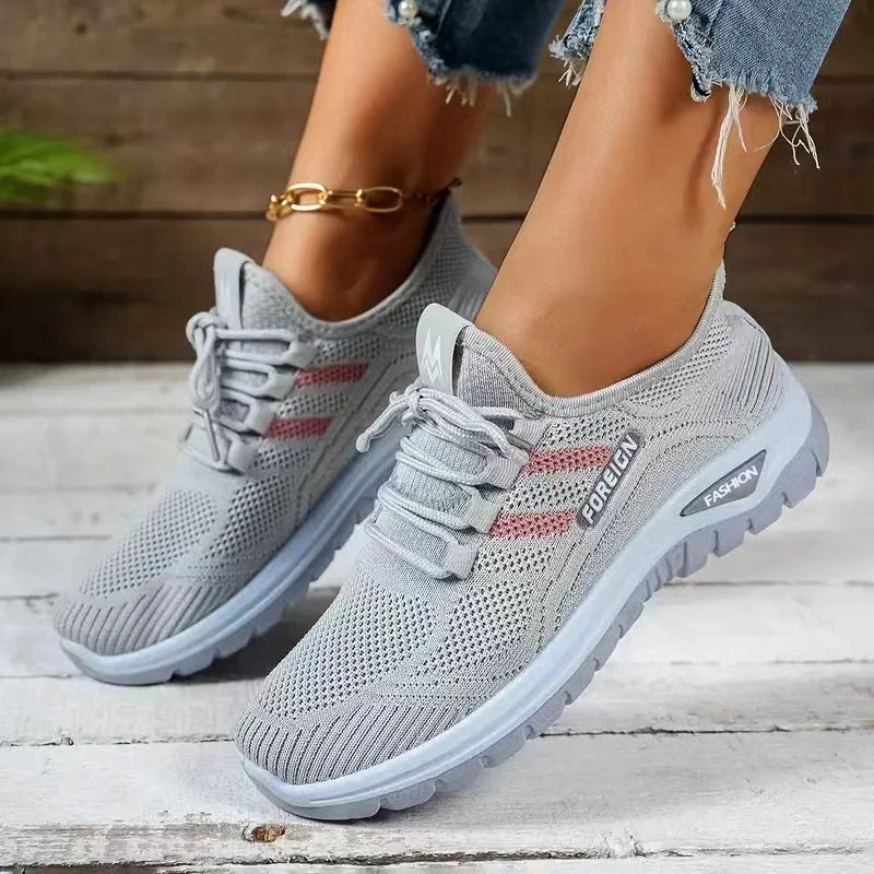 Women's Breathable Mesh Walking Sneakers - Lightweight Casual Comfort Shoes