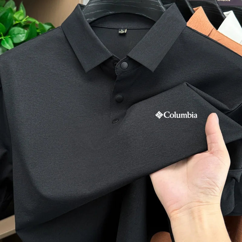 Men's Embroidered Polo Shirt – Anti-Wrinkle Breathable Short Sleeve Summer Top