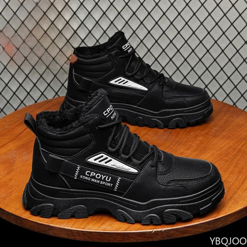 Men's High-Top Cotton Snow Boots - Fashionable & Versatile"