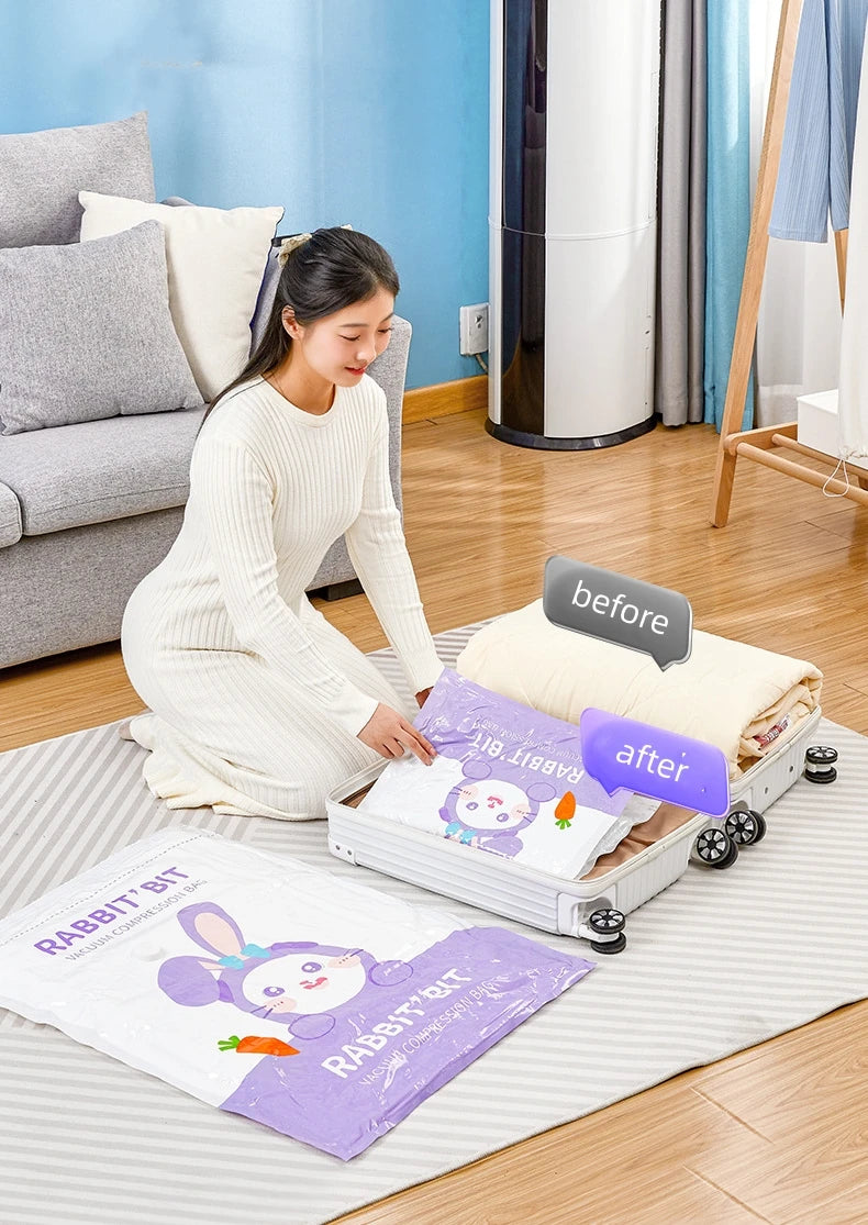 PEISI Vacuum Storage Bags for Clothes – Reusable Space-Saving Compression Bags with Hand Pump | Travel & Home Organizer | S/M/L/XL
