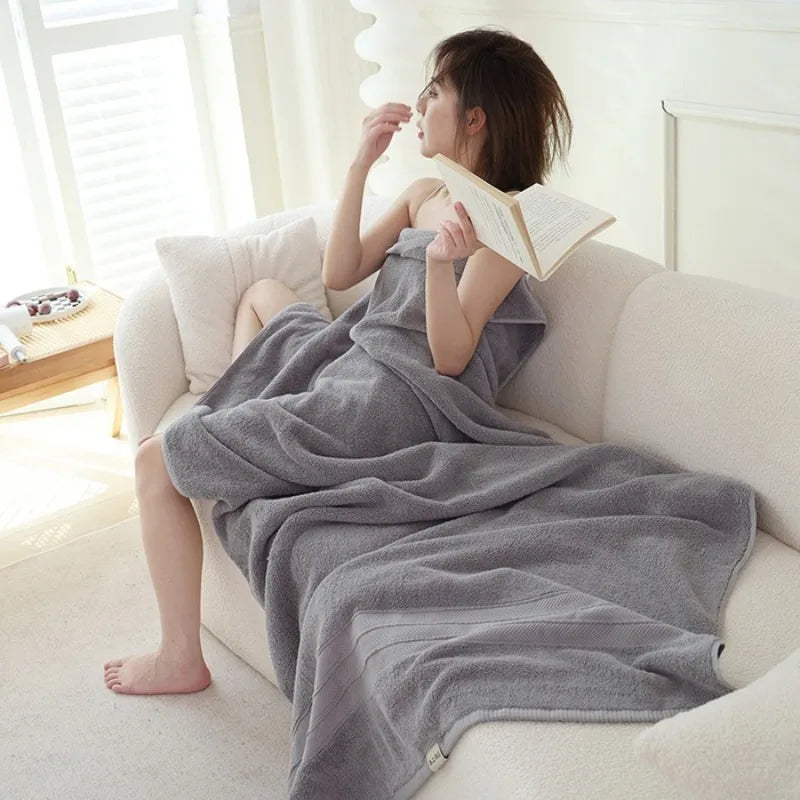 Premium Cotton Bath Towel Wrap - Oversized 90x180cm Multi-Purpose Spa Blanket