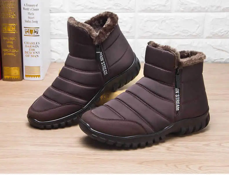 Men's NoEnName_Null Warm Cotton Zipper Snow Ankle Boots