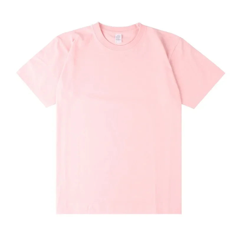 Men's 250g Combed Cotton T-Shirt | Heavyweight Solid Color O-Neck Short Sleeve Tee | Loose Casual Fit | XS–2XL
