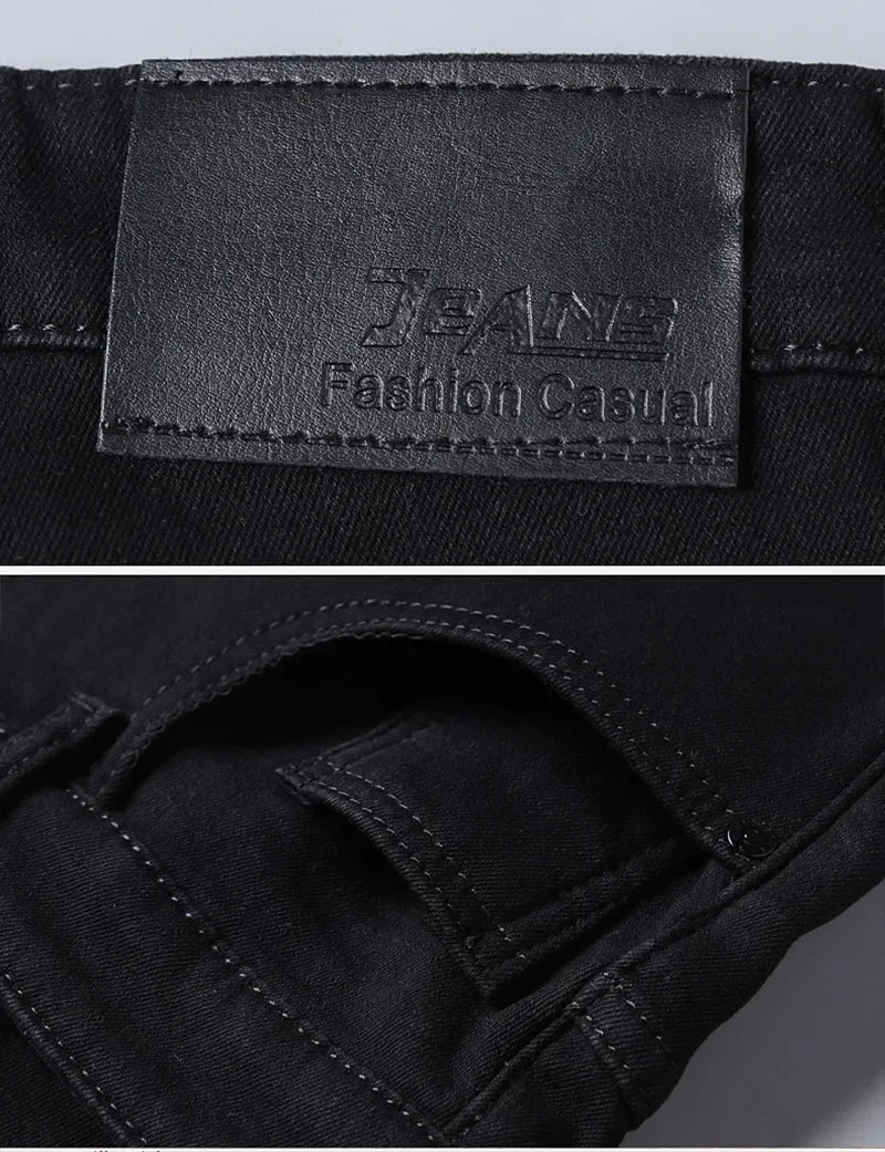 Men's 2024 Winter Fleece-Lined Casual Jeans - Regular Fit