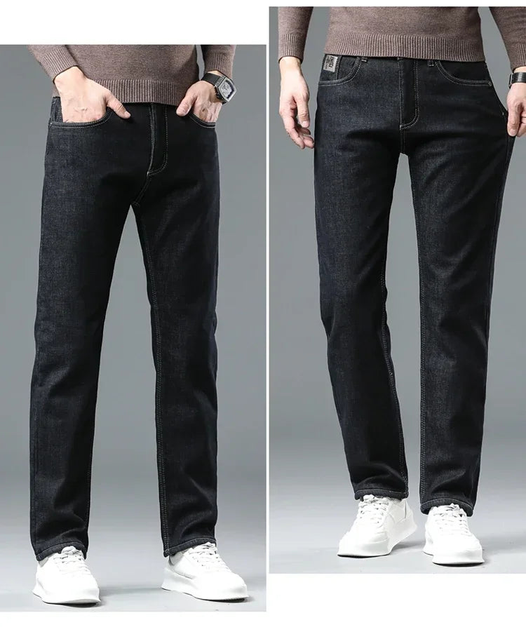 Men's 2023 Winter Fleece Jeans: Warm, Stylish & Versatile.