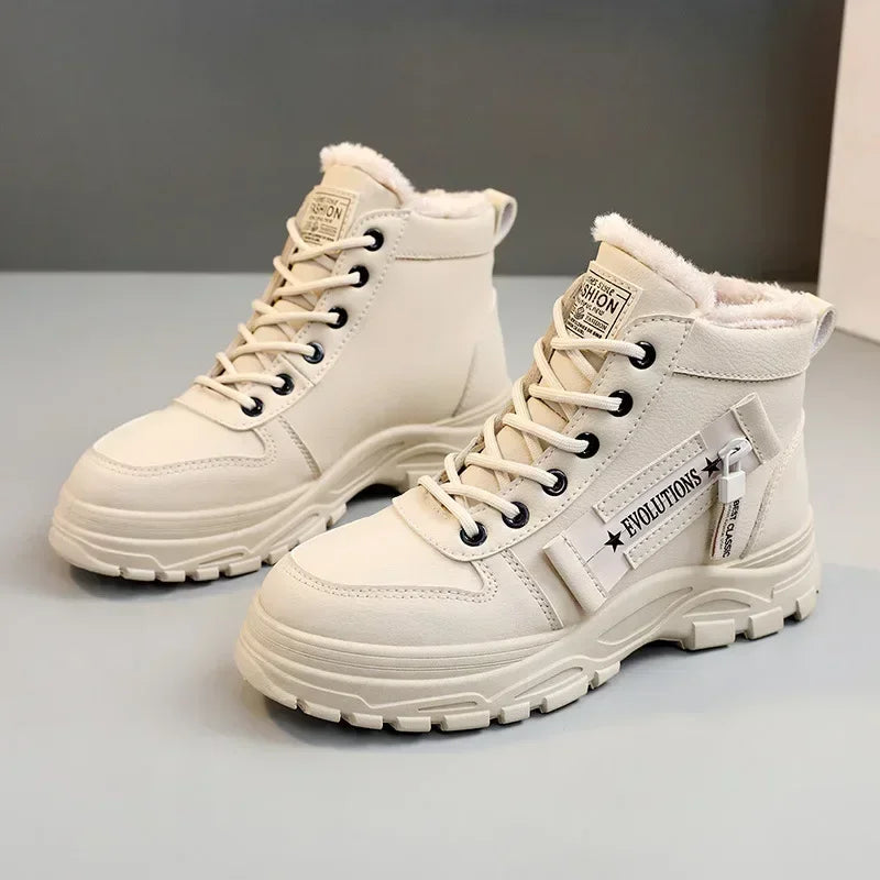 Women's Winter Snow Boots - Casual High-Top Platform Sneakers"
