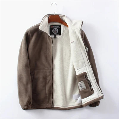 Men's DIMUSI Polartec Fleece Windbreaker Jacket - Experience Ultimate Warmth for Winter Adventures.