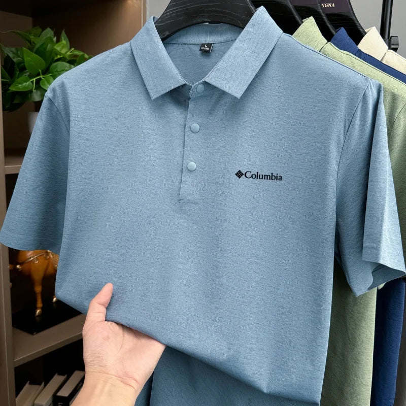 Men's Embroidered Polo Shirt – Anti-Wrinkle Breathable Short Sleeve Summer Top