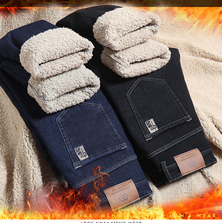 Men's Cozy Wool Velvet Jeans: Warm, Stylish & Versatile
