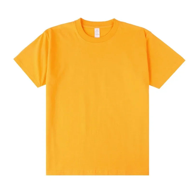 Men's 250g Combed Cotton T-Shirt | Heavyweight Solid Color O-Neck Short Sleeve Tee | Loose Casual Fit | XS–2XL