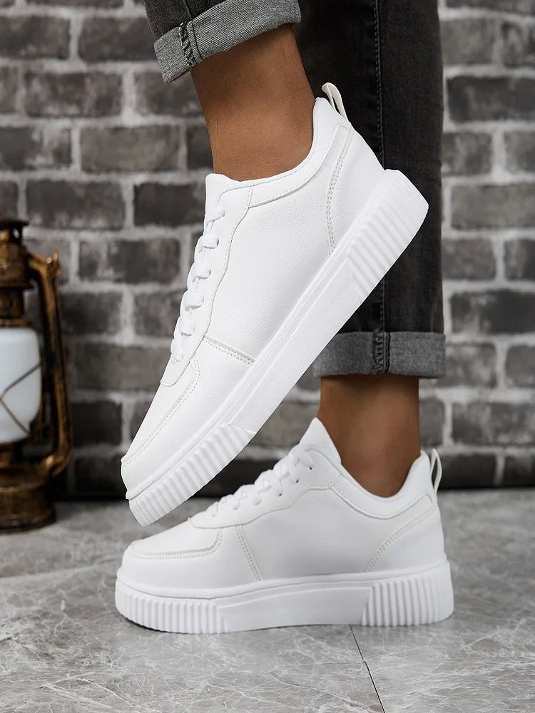 Women's Breathable Walking Shoes | Lightweight Casual Flat Shoes | Lace-Up | True to Size