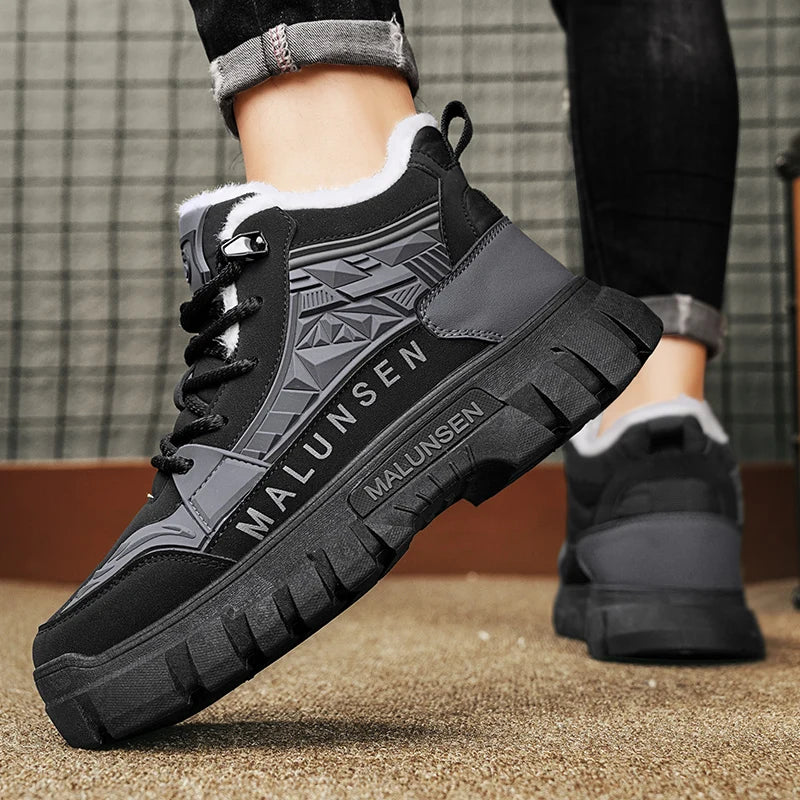 Men's Malunsen Waterproof High-Top Hiking Shoes - Lightweight & Warm