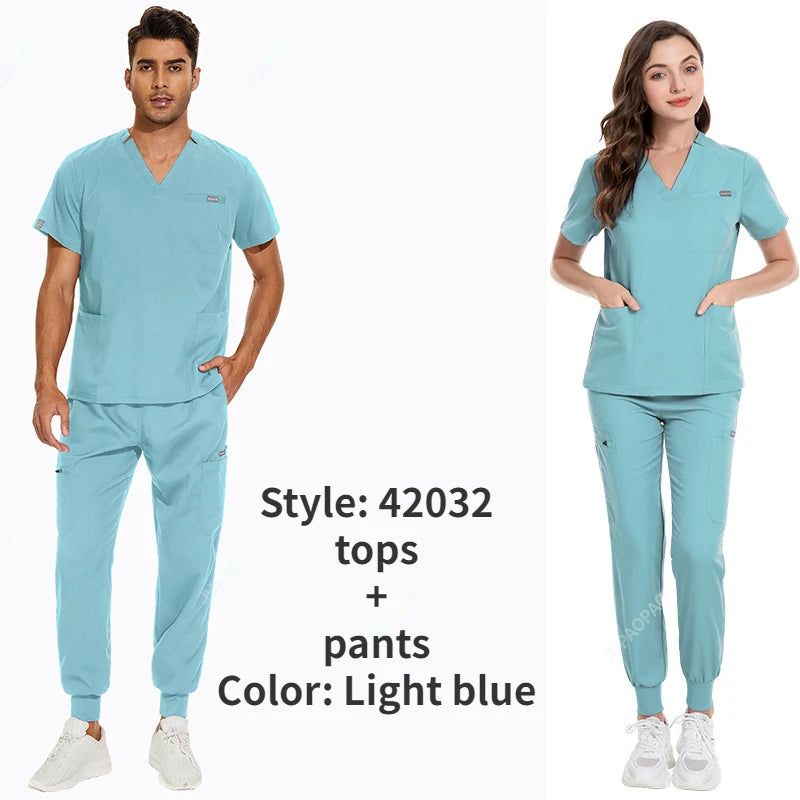 Women's Vibrant Multicolor Scrubs Set: Stylish Short Sleeve Top & Pants for Nurses & Pet Doctors