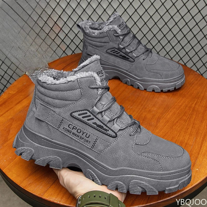 Men's High-Top Cotton Snow Boots - Fashionable & Versatile"