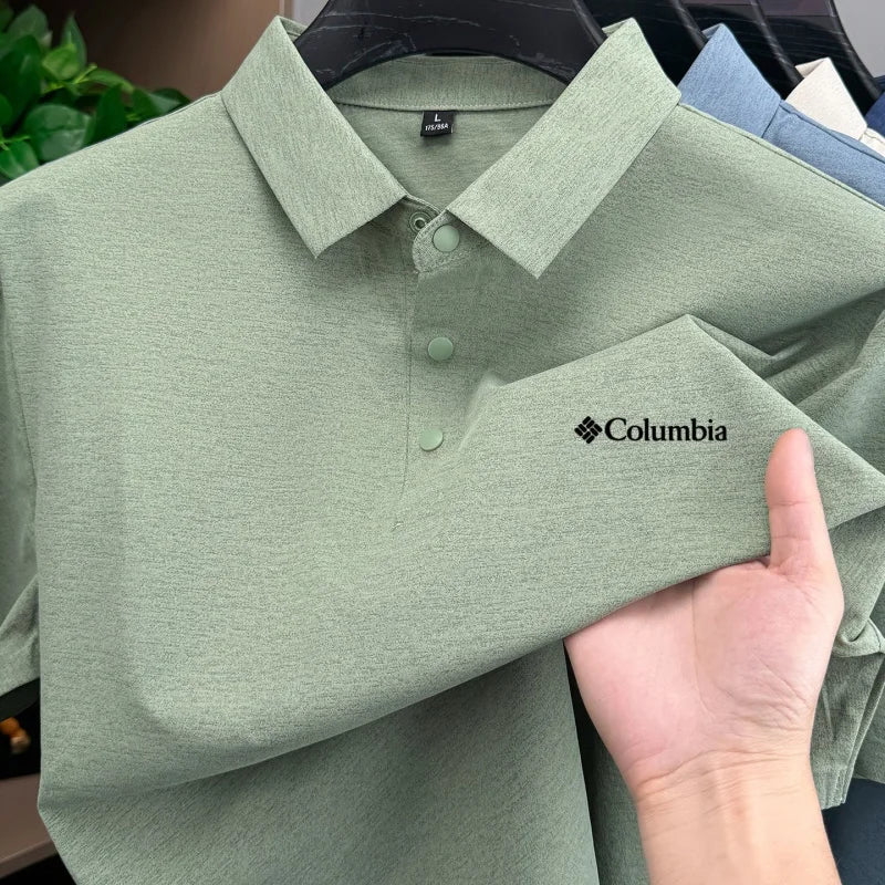 Men's Embroidered Polo Shirt – Anti-Wrinkle Breathable Short Sleeve Summer Top