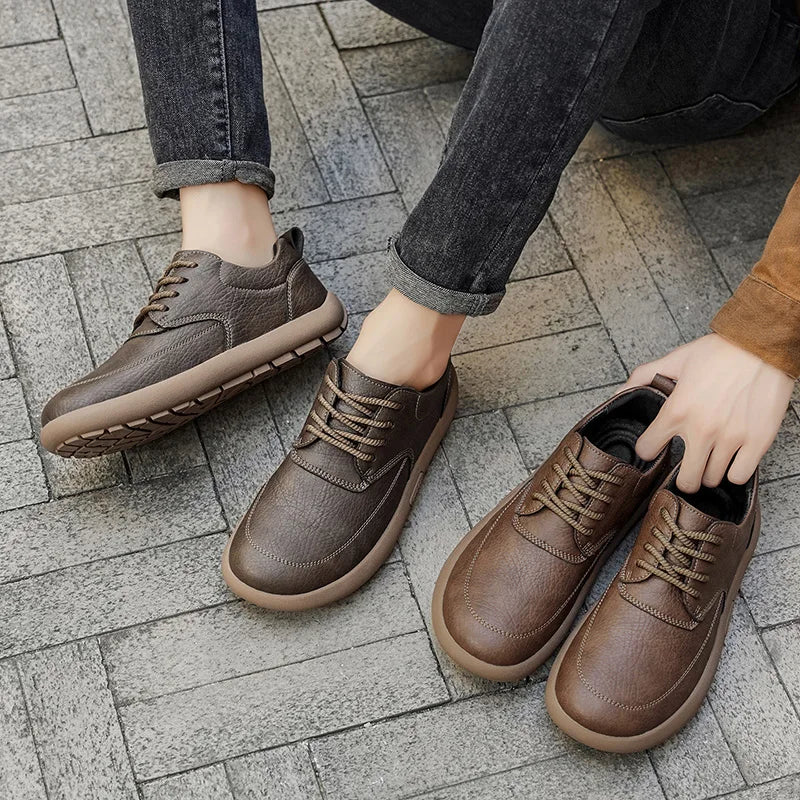 MIXIDELAI Men's Casual Platform Oxford Sneakers | Breathable Lace-Up Comfort Shoes | Spring Autumn
