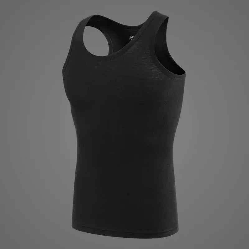 Men's Cotton Sleeveless Tank Top | Skinny Fit Gym Fitness Vest – 1, 3 or 5 Pack Bundle | Casual Sport Training Undershirt