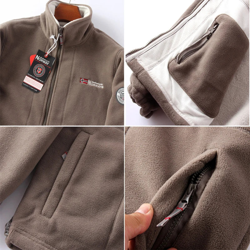 Men's DIMUSI Polartec Fleece Windbreaker Jacket - Experience Ultimate Warmth for Winter Adventures.