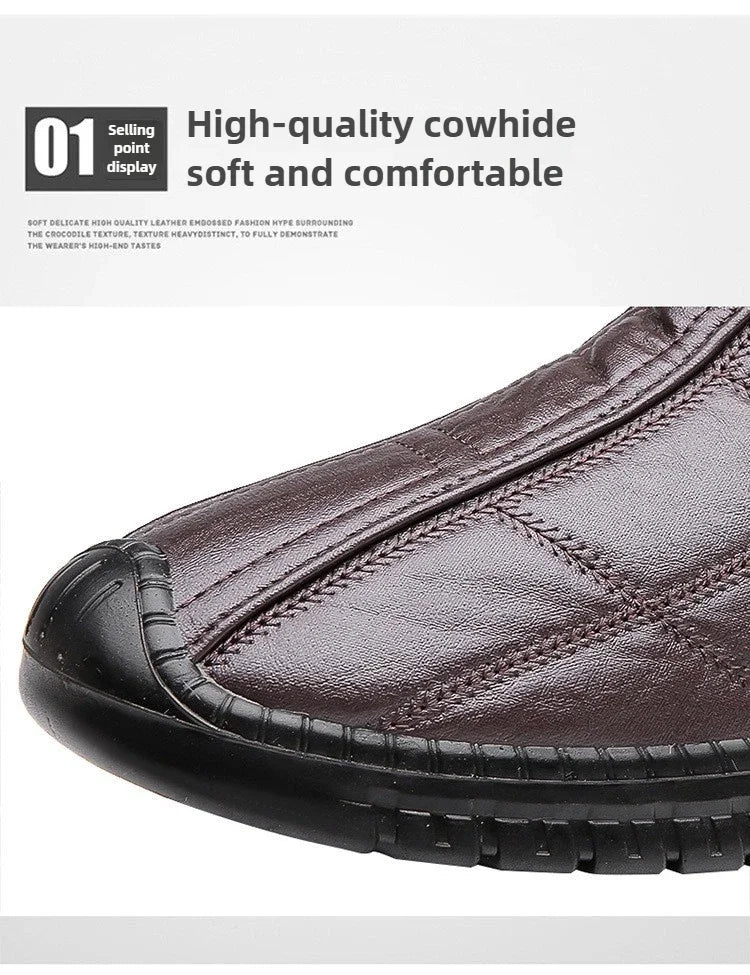 Men's Waterproof Winter Boots - Warm Non-Slip Platform Shoes