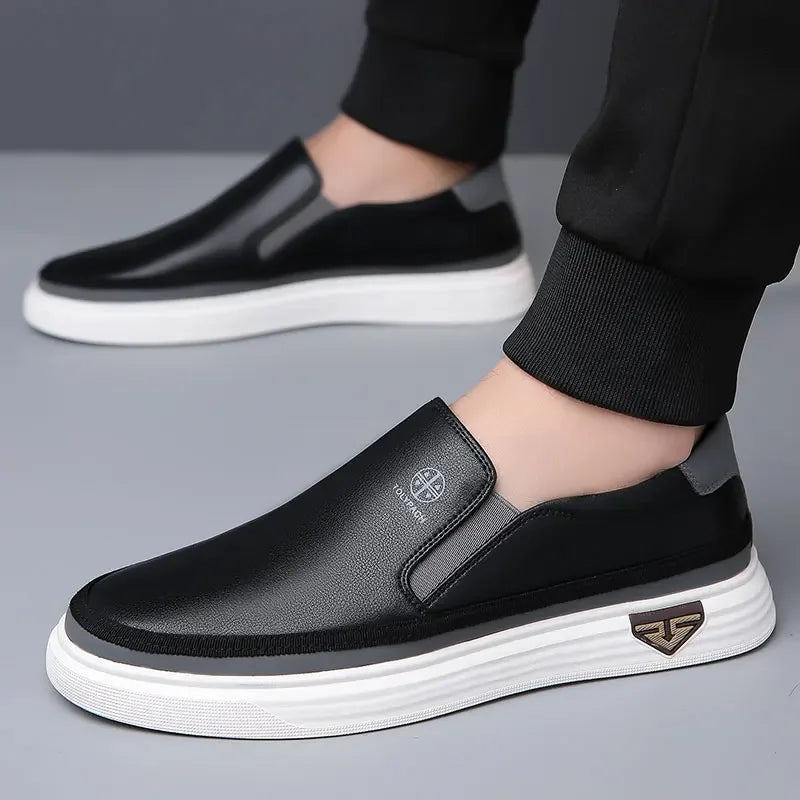 Men's Premium Slip-On Leather Loafers – Lightweight, Breathable & Comfortable for Work or Weekend