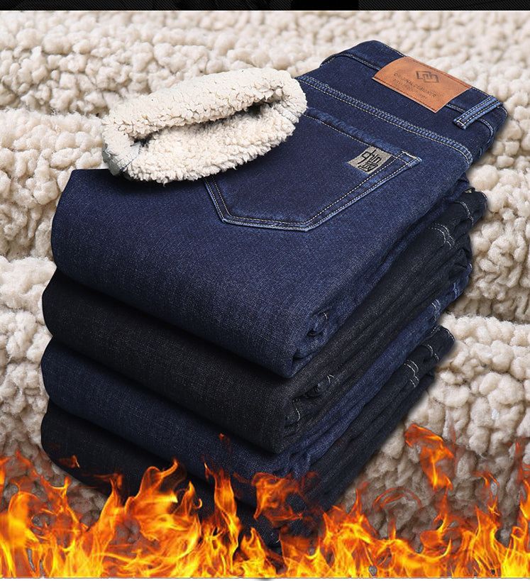 Men's Cozy Wool Velvet Jeans: Warm, Stylish & Versatile