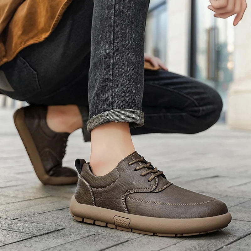 MIXIDELAI Men's Casual Platform Oxford Sneakers | Breathable Lace-Up Comfort Shoes | Spring Autumn