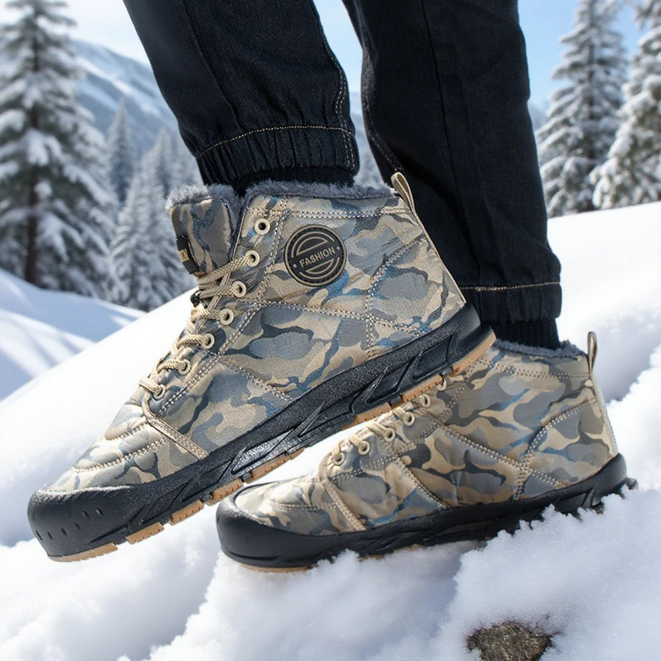 Men's LETCOMFIT High-Top Winter Snow Boots - Camouflage"