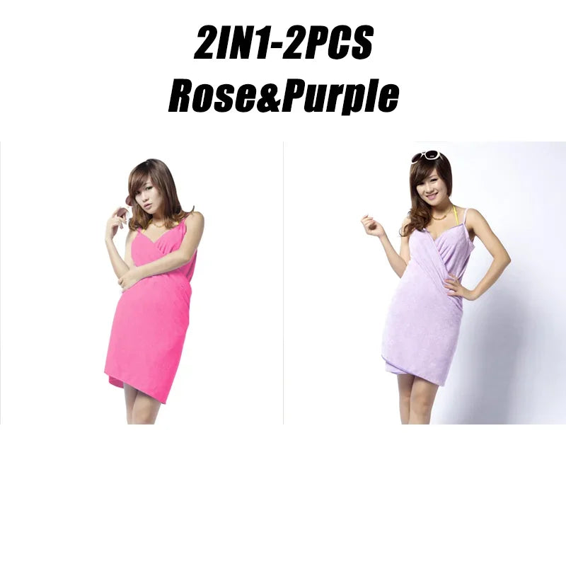 Women's Premium Versatile Microfiber Bath Wrap - Wearable Towel for Spa, Beach, Sauna & Home