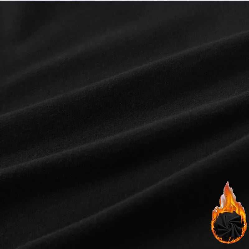 Men's NoEnName_Null Winter Fleece Thermal Underwear Suit - Fitness Clothing Set with Long Shirt and Leggings, Warm Base Layer Compression Sportswear