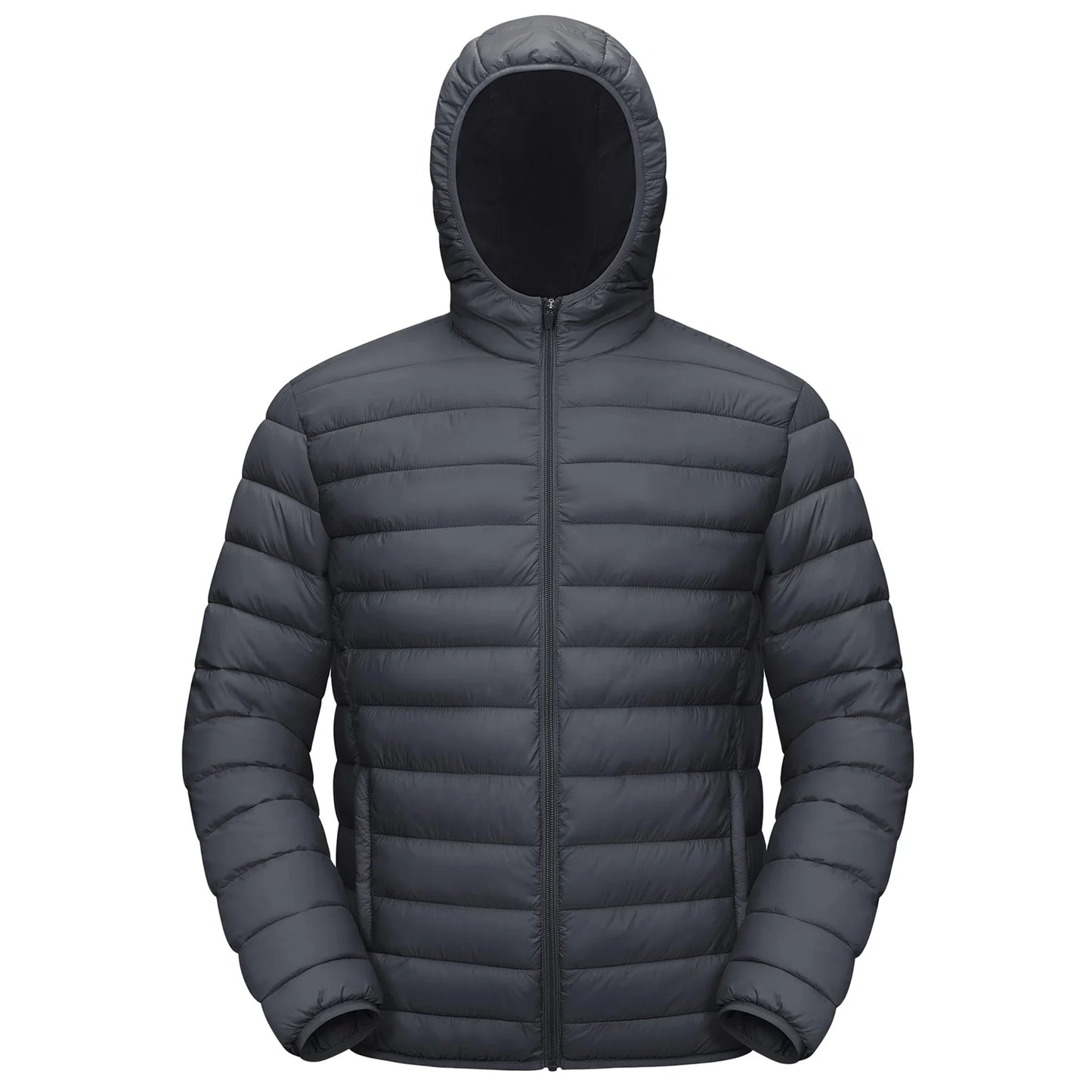 Men's TACVASEN Lightweight Water-Repellent Puffer Jacket - Cozy Insulated Hooded Windbreaker for Ultimate Comfort"