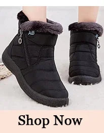 Women's 2024 Waterproof Ankle Snow Boots with Fur