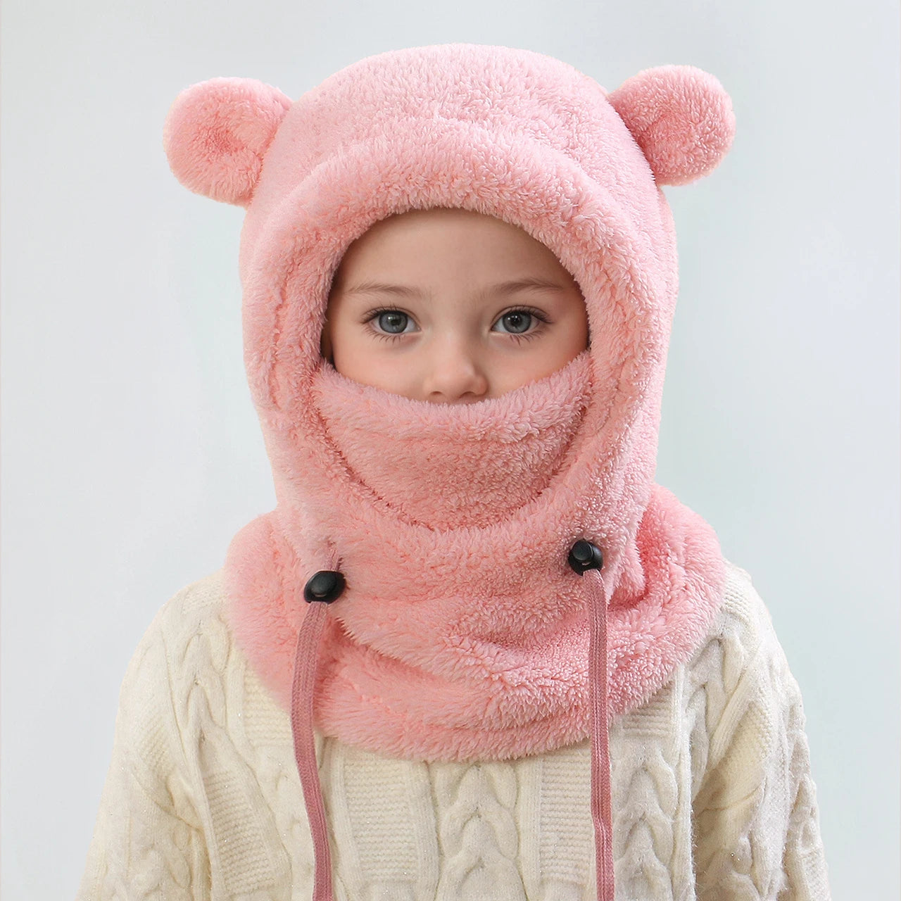  Unisex Toddler Winter Balaclava Hat - Plush Hooded Face Cover for Kids 13-24 Months"