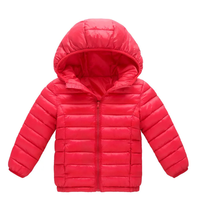 Unisex Kids Hooded Down Puffer Jacket - Warm Winter Coat for Boys & Girls (3-12 Years)