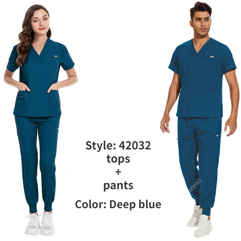 Women's Vibrant Multicolor Scrubs Set: Stylish Short Sleeve Top & Pants for Nurses & Pet Doctors