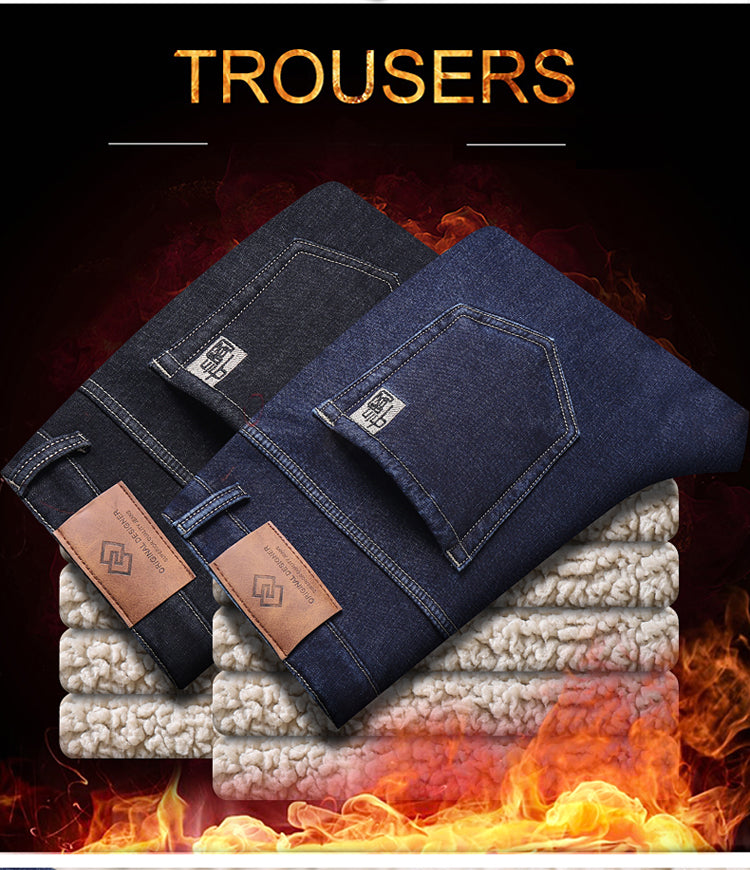 Men's Cozy Wool Velvet Jeans: Warm, Stylish & Versatile