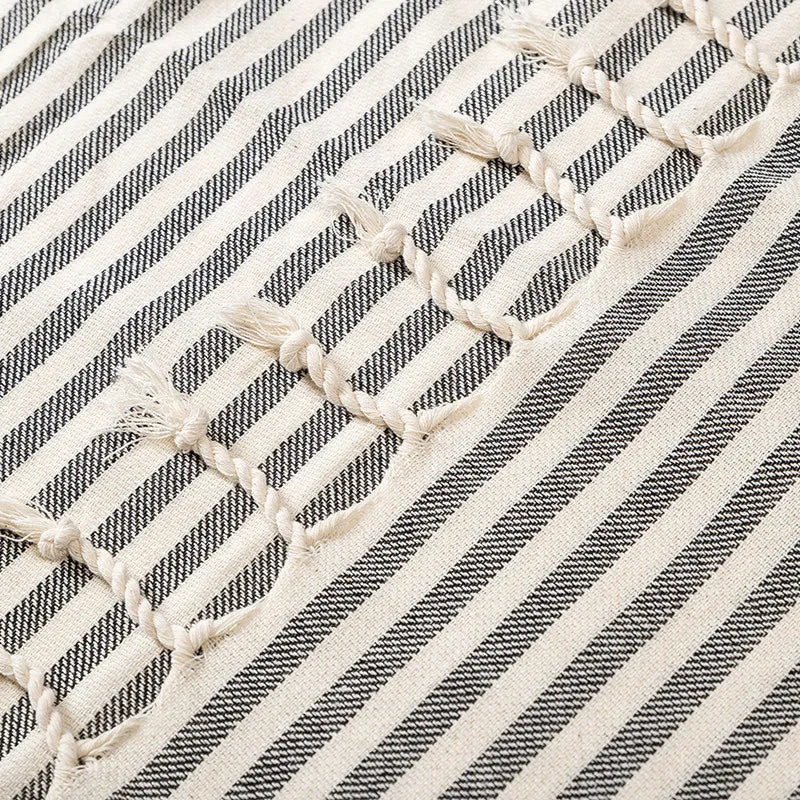 Versatile Turkish Cotton Towel with Tassels - 100% Cotton for Beach, Bath, Shawl & Blanket