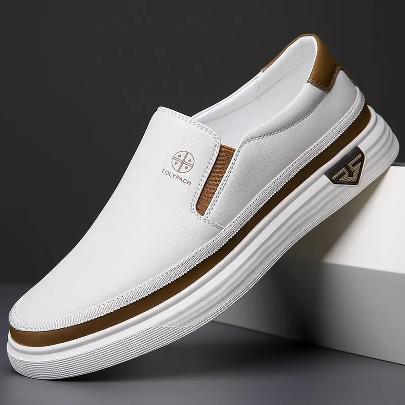 Men's Premium Slip-On Leather Loafers – Lightweight, Breathable & Comfortable for Work or Weekend