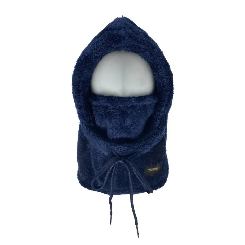 Unisex Sherpa Fleece Balaclava - Adjustable Windproof Winter Hood Face Cover | Polyester & Elastane Ski Mask