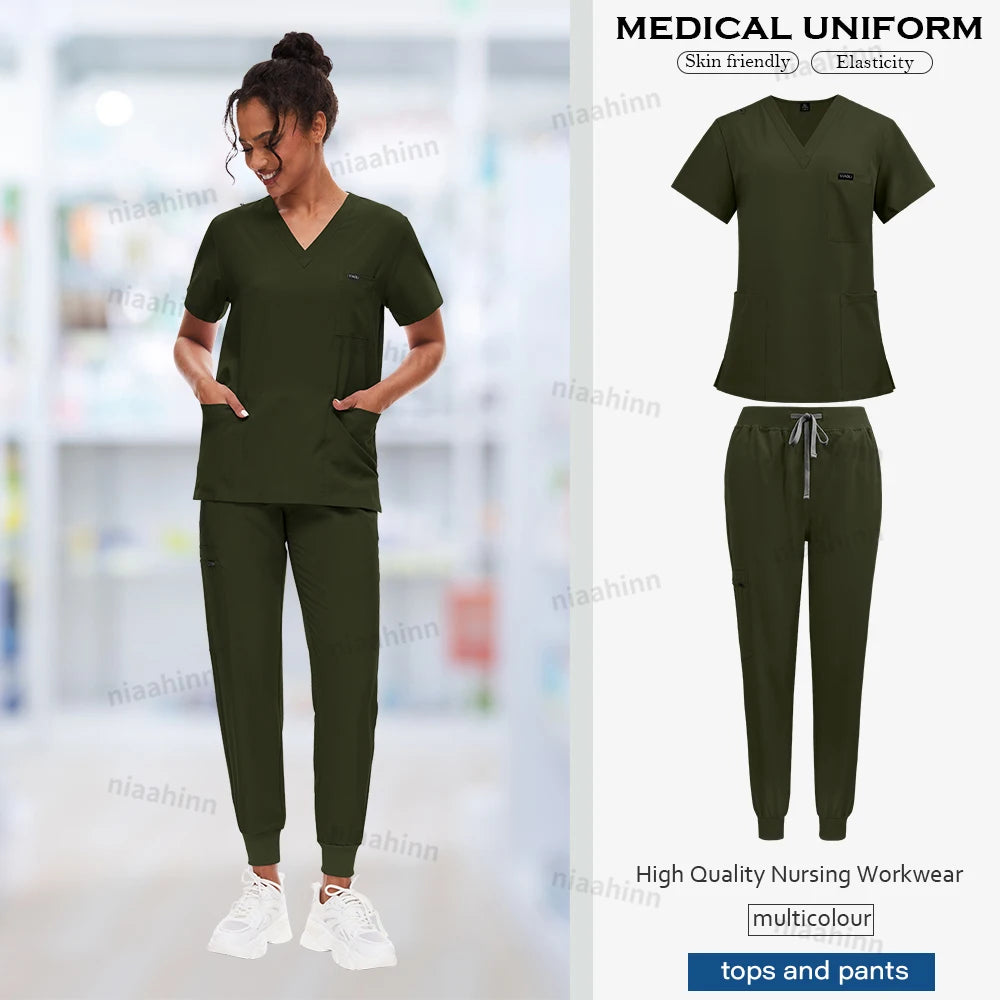 Unisex Classic V-Neck Jogger Scrub Set – Stylish & Stretchy