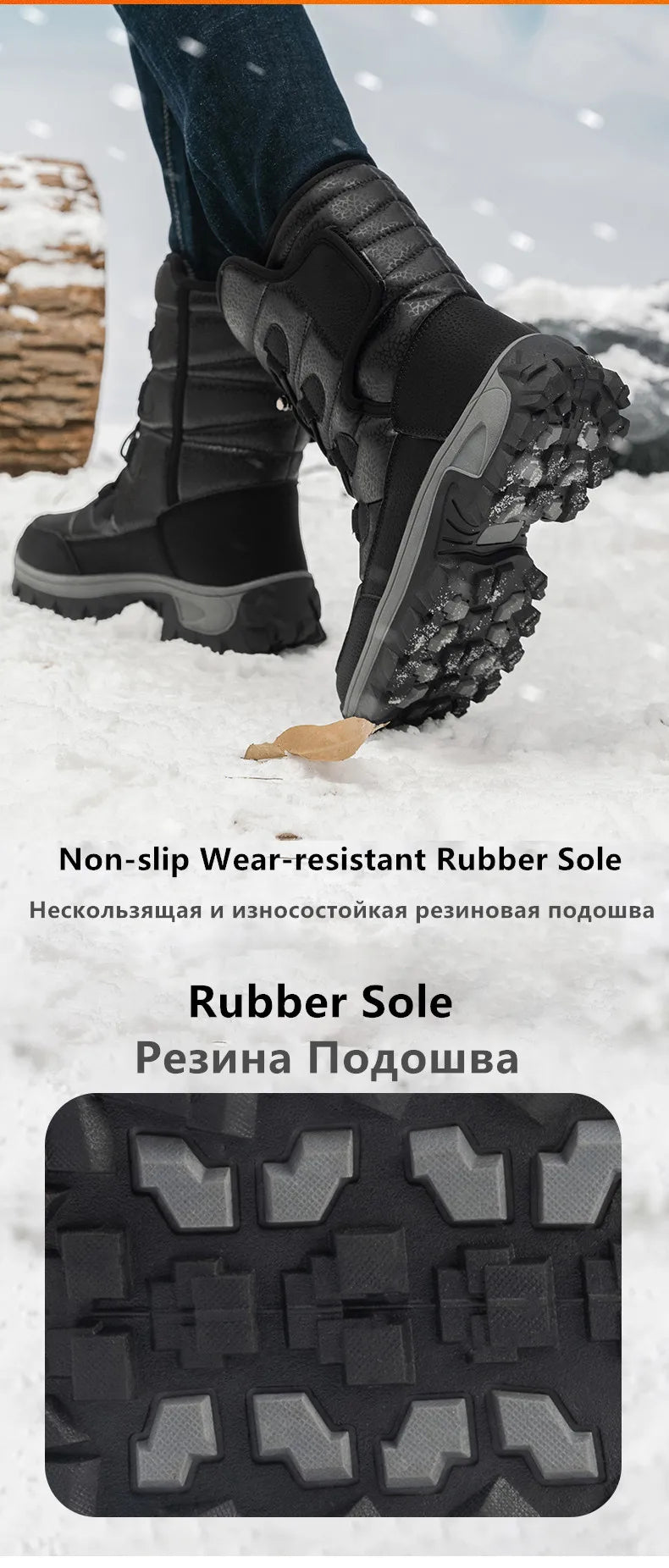 Women's Plush-Lined Waterproof Snow Boots - Platform Winter Hiking Ankle Boots